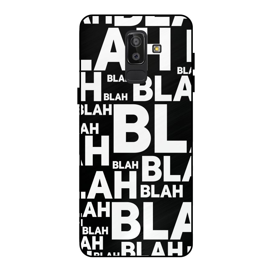Blah Blah Pattern Metal Back Case for Galaxy J8