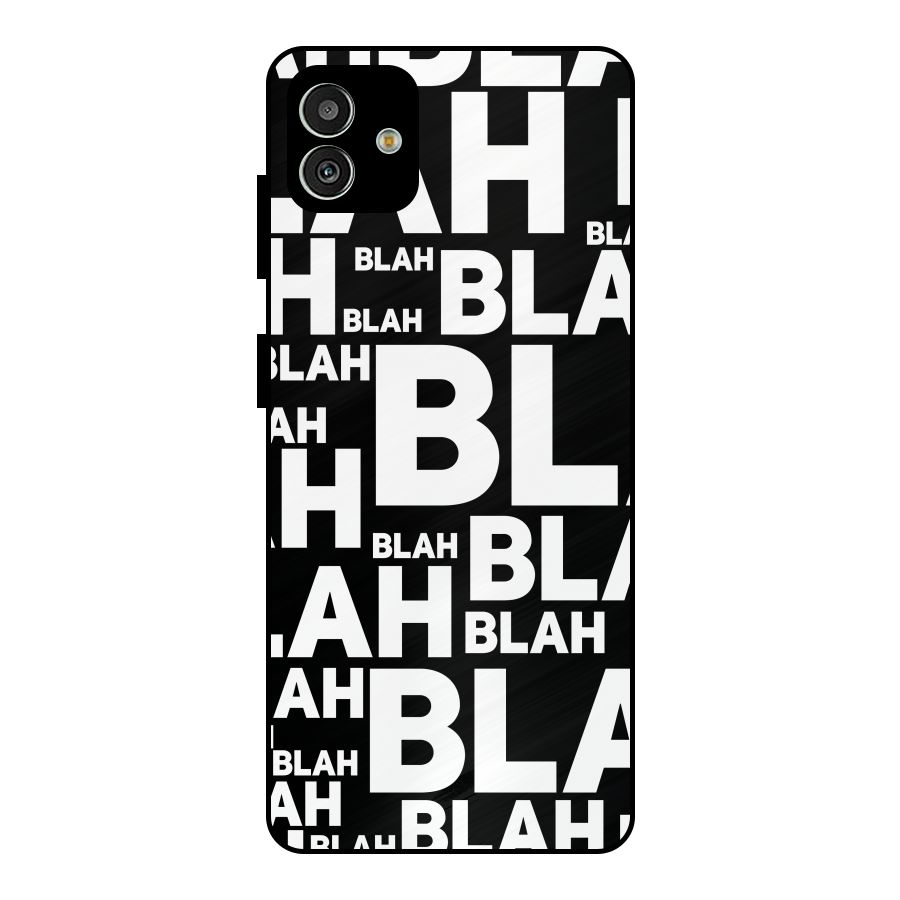 Blah Blah Pattern Metal Back Case for Galaxy M13 5G