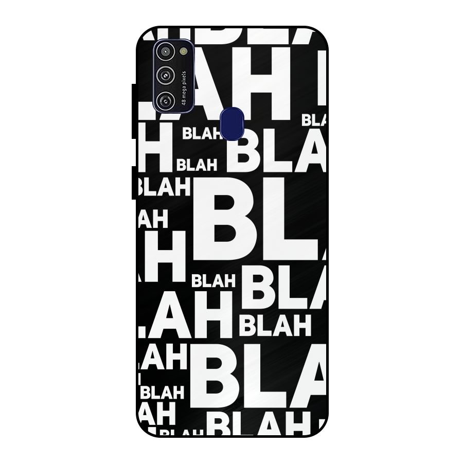Blah Blah Pattern Metal Back Case for Galaxy M30s