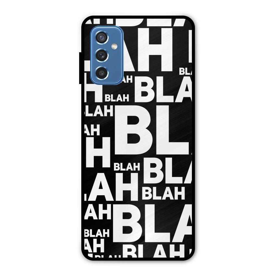 Blah Blah Pattern Metal Back Case for Galaxy M52 5G