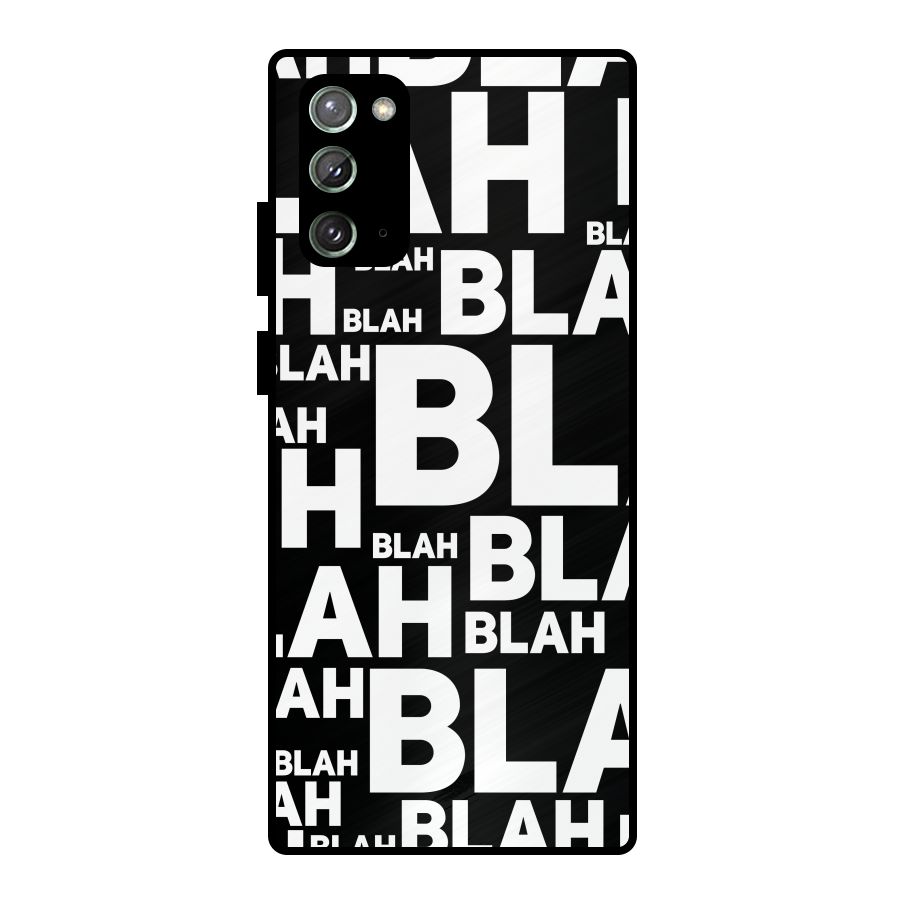 Blah Blah Pattern Metal Back Case for Galaxy Note 20