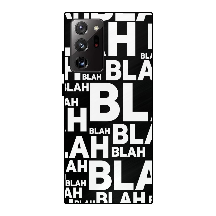 Blah Blah Pattern Metal Back Case for Galaxy Note 20 Ultra