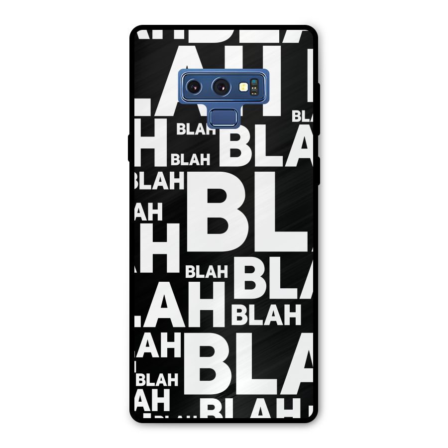 Blah Blah Pattern Metal Back Case for Galaxy Note 9