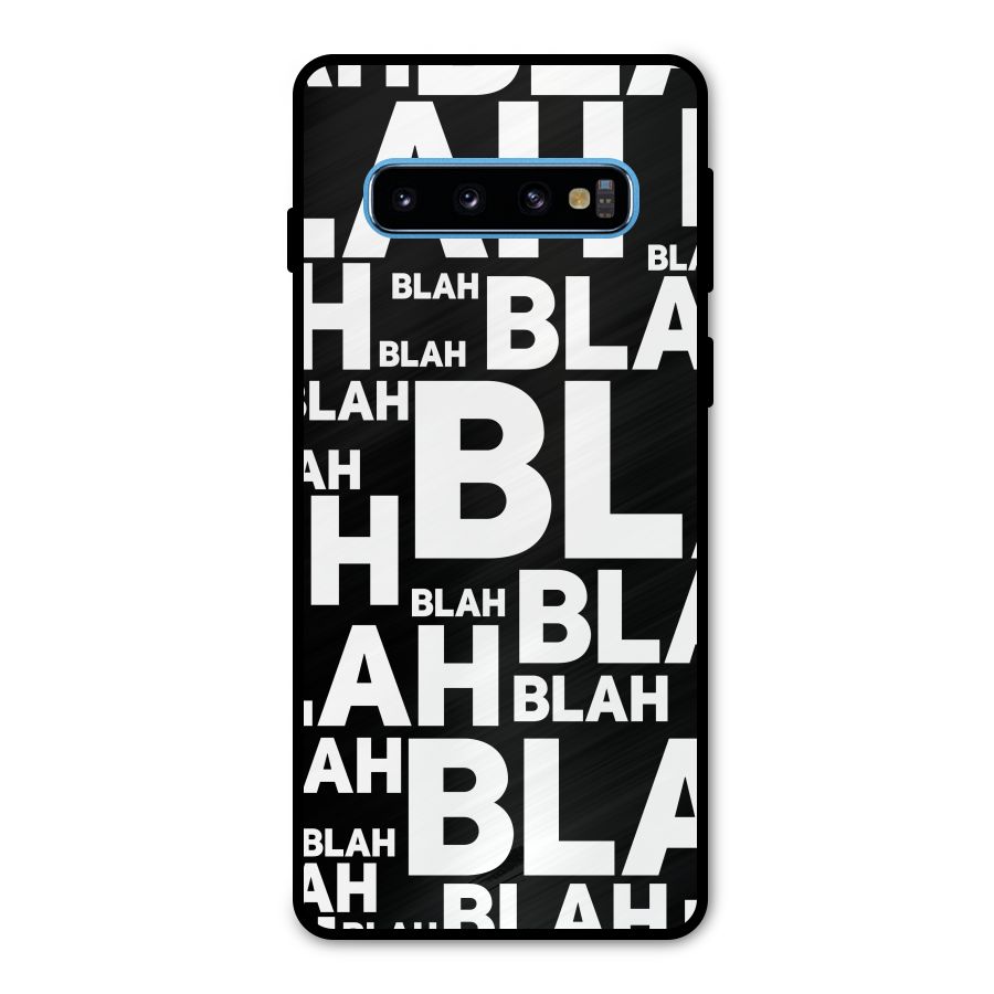 Blah Blah Pattern Metal Back Case for Galaxy S10