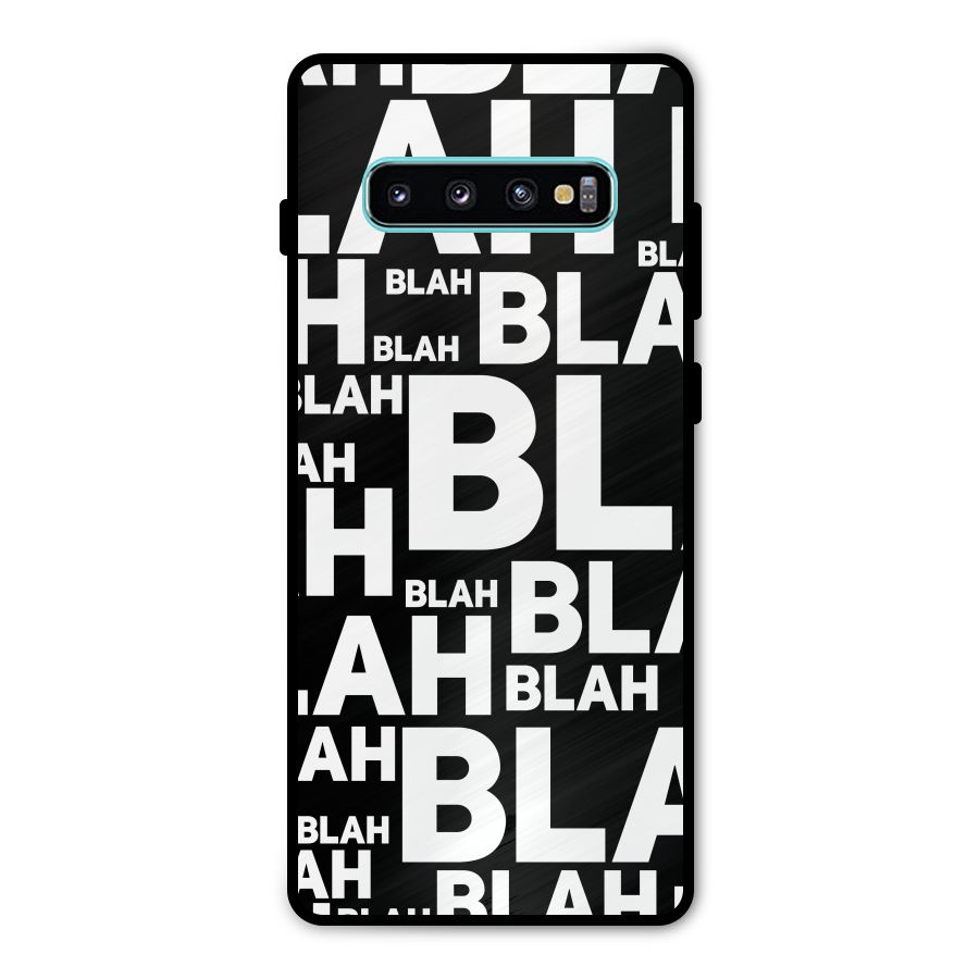 Blah Blah Pattern Metal Back Case for Galaxy S10 Plus