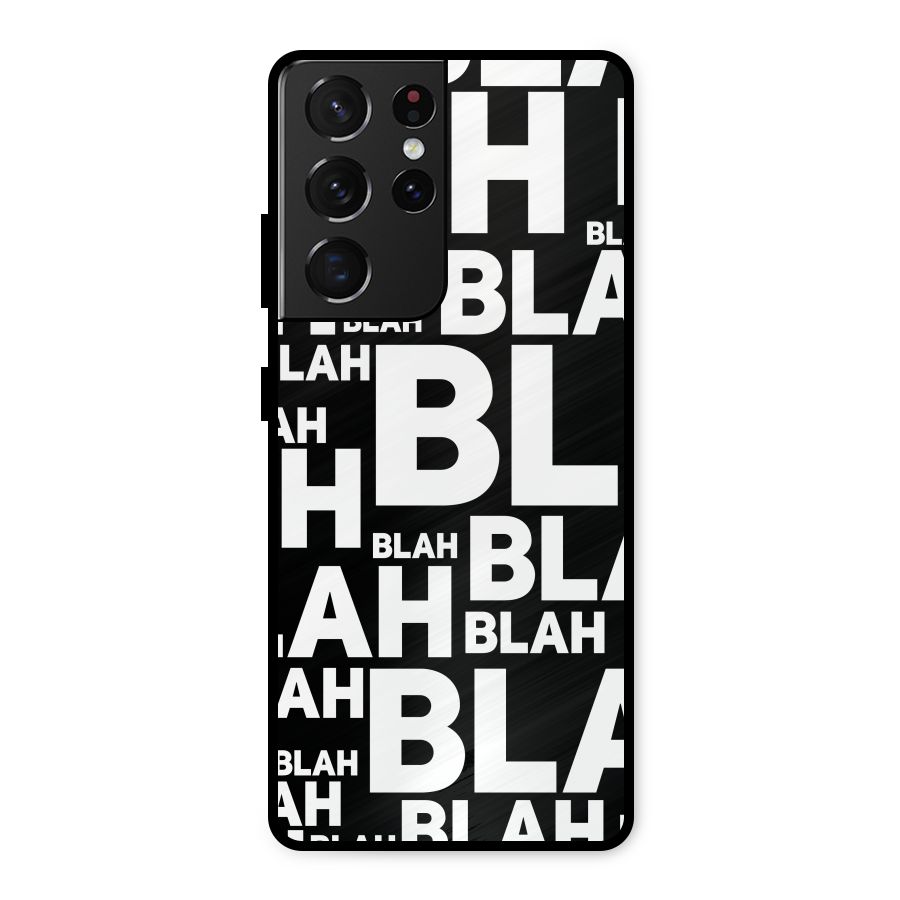 Blah Blah Pattern Metal Back Case for Galaxy S21 Ultra 5G
