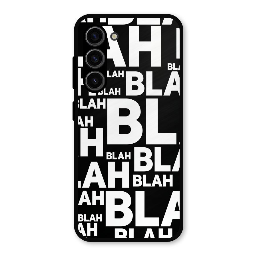 Blah Blah Pattern Metal Back Case for Galaxy S23
