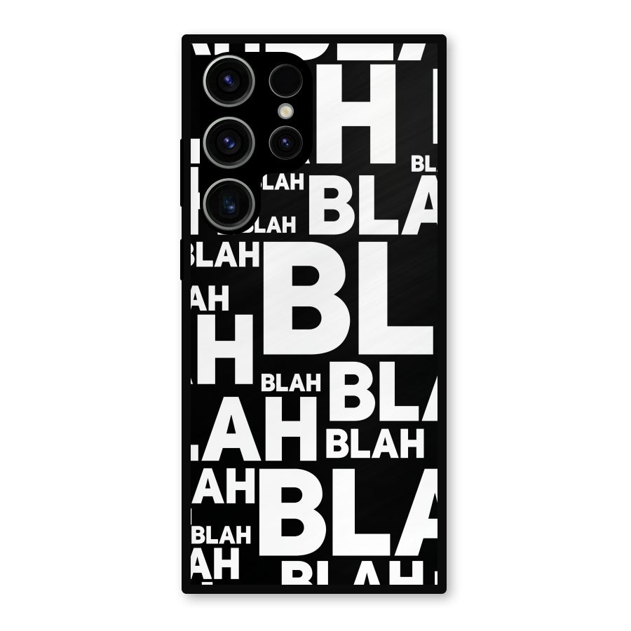 Blah Blah Pattern Metal Back Case for Galaxy S23 Ultra