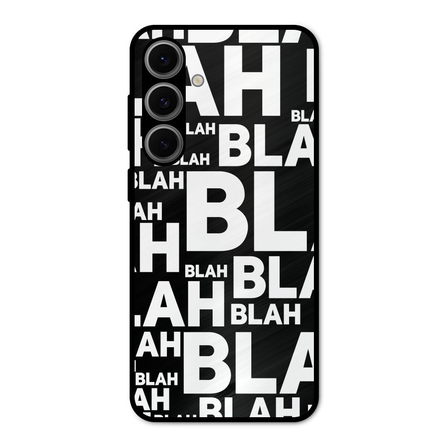 Blah Blah Pattern Metal Back Case for Galaxy S24 FE