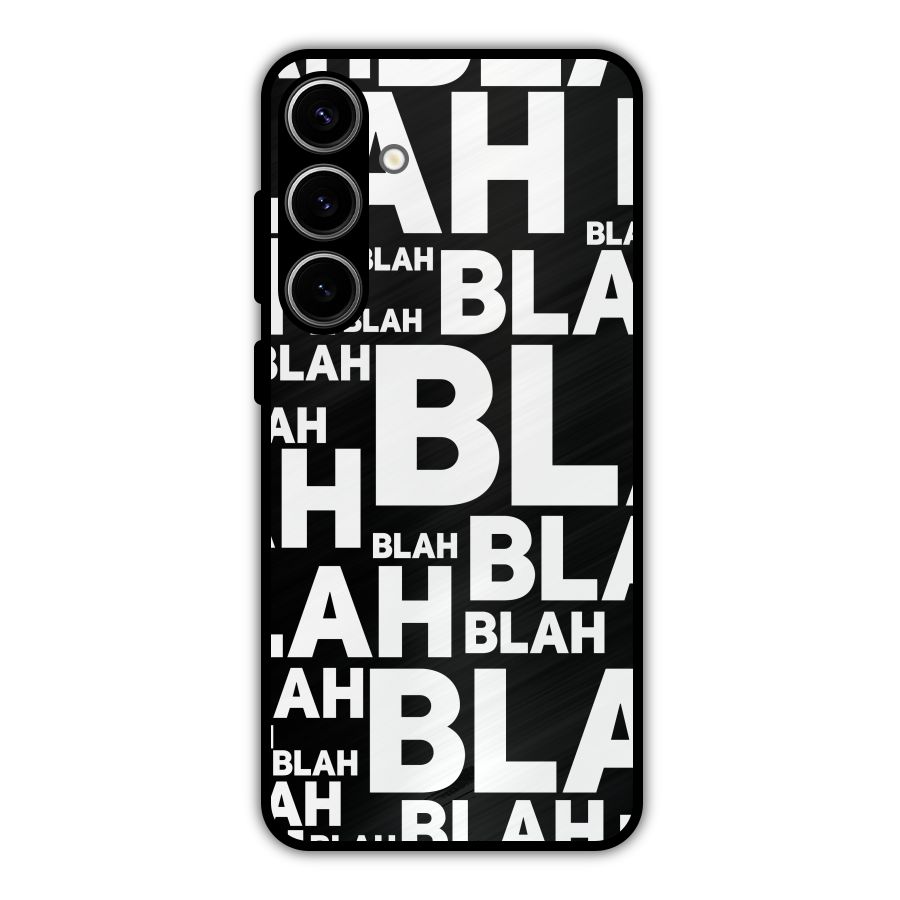 Blah Blah Pattern Metal Back Case for Galaxy S24 Plus