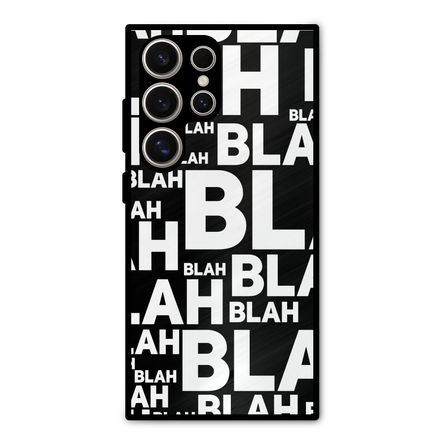 Blah Blah Pattern Metal Back Case for Galaxy S24 Ultra