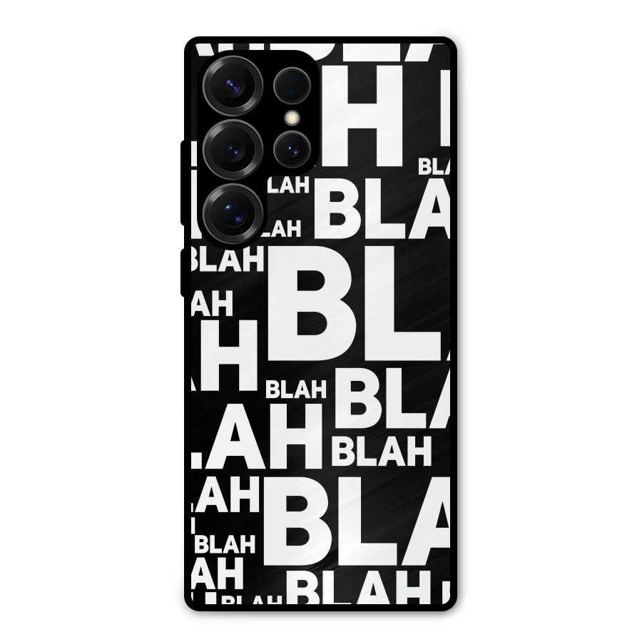 Blah Blah Pattern Metal Back Case for Galaxy S25 Ultra
