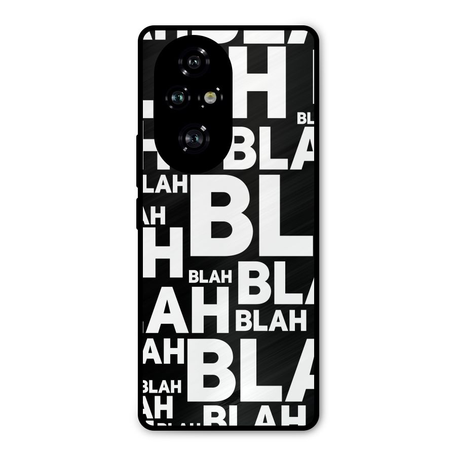Blah Blah Pattern Metal Back Case for Honor 200 Pro
