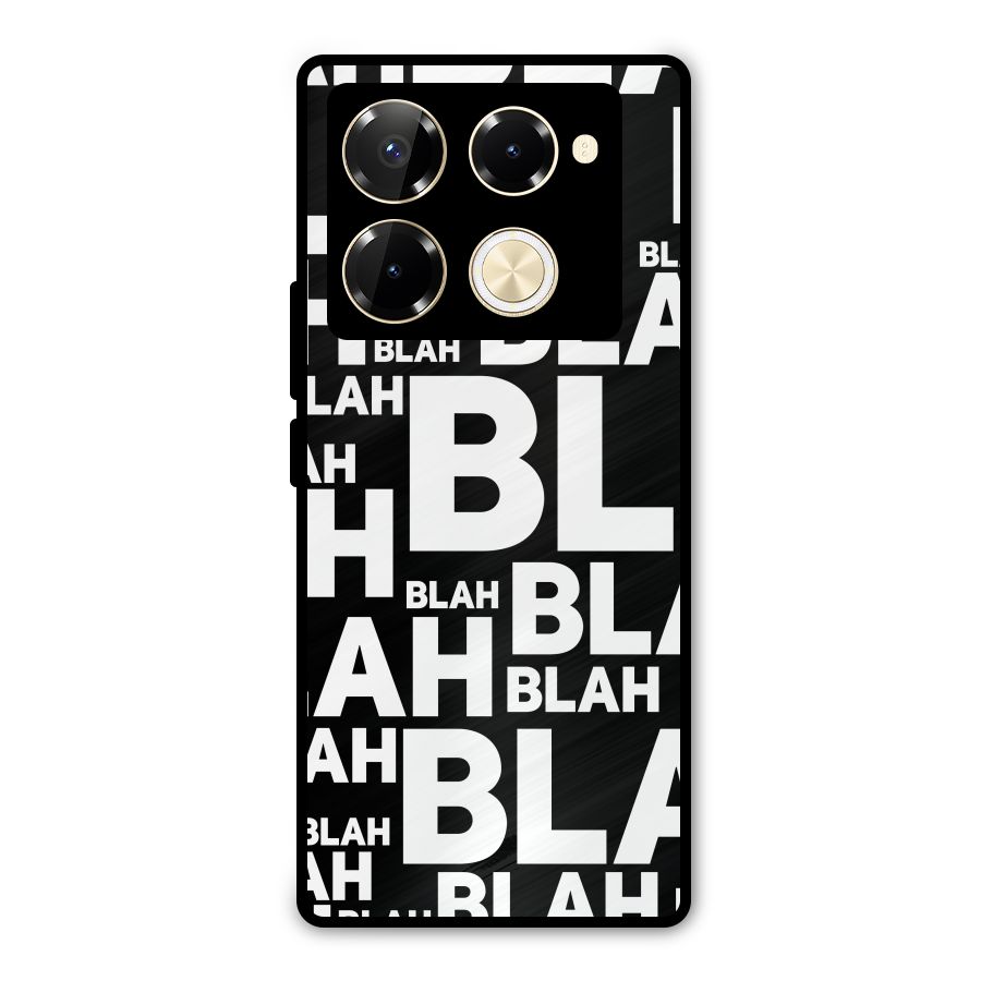 Blah Blah Pattern Metal Back Case for Infinix Note 40 Pro Plus