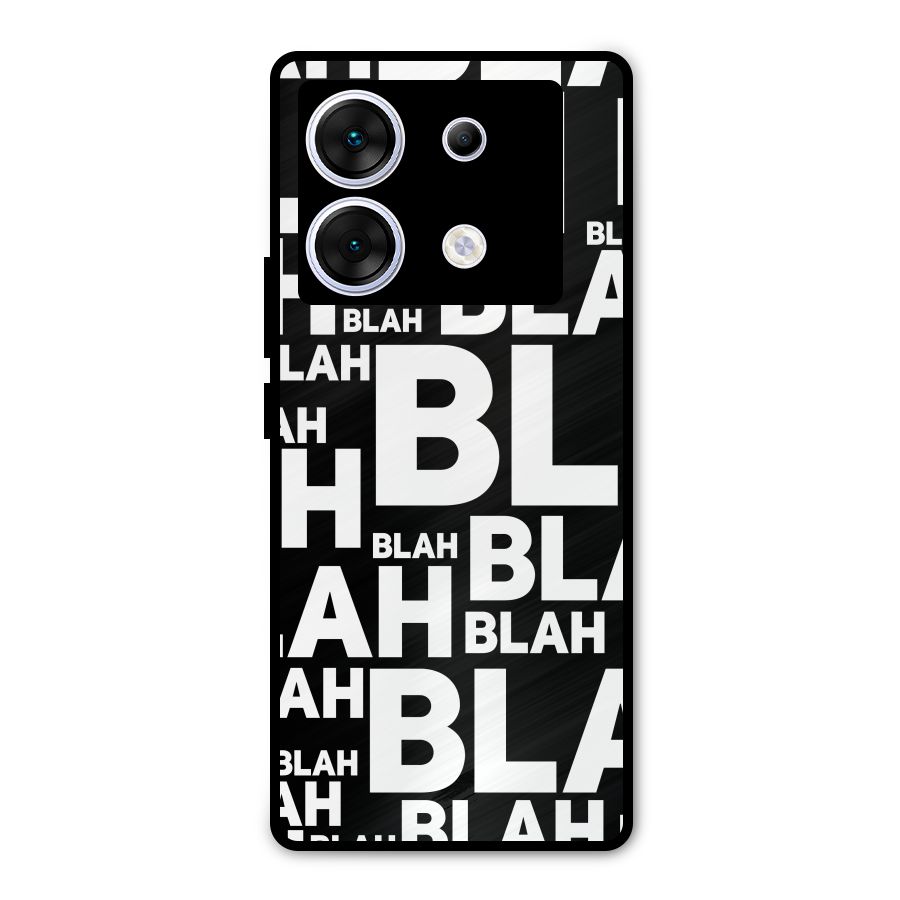 Blah Blah Pattern Metal Back Case for Infinix Zero 30 5G