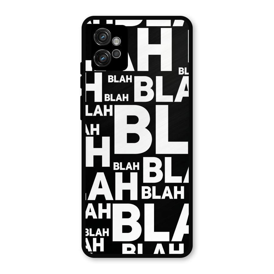 Blah Blah Pattern Metal Back Case for Moto G32