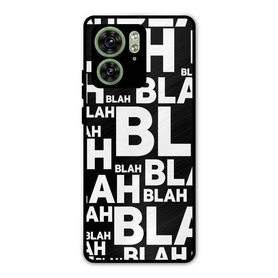 Blah Blah Pattern Metal Back Case for Motorola Edge 40 5G