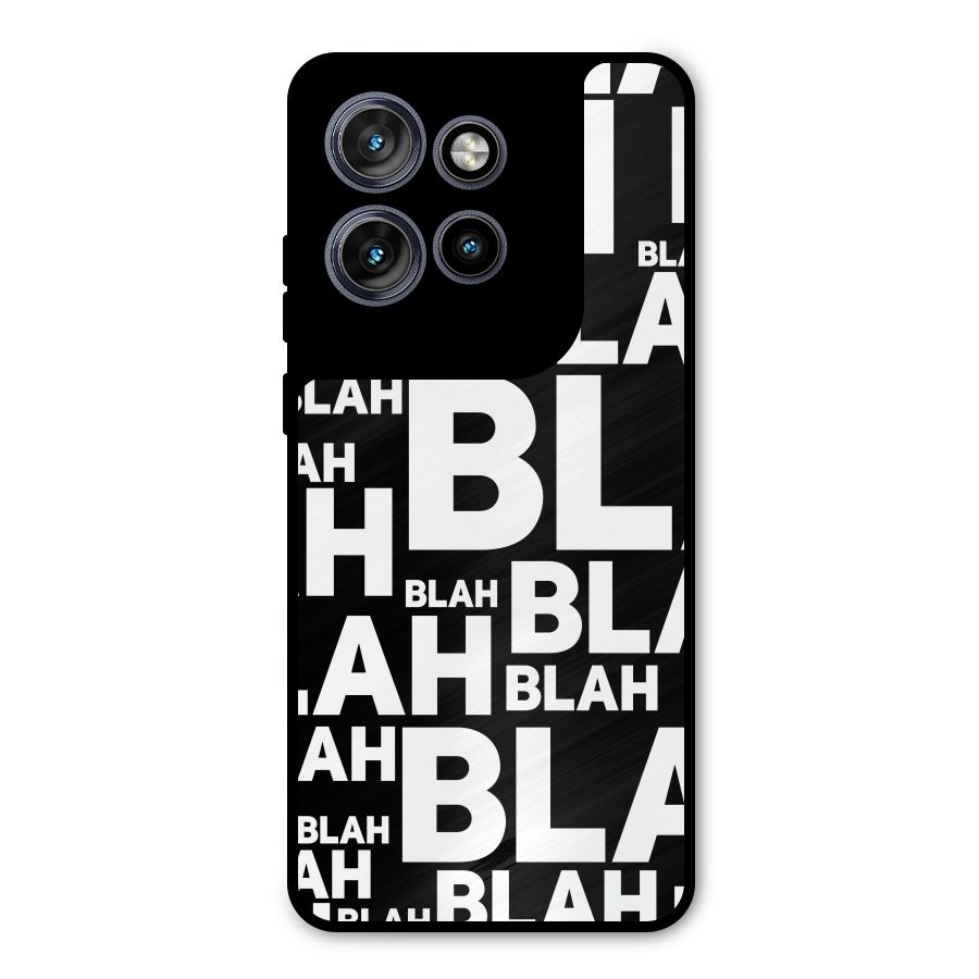 Blah Blah Pattern Metal Back Case for Motorola Edge 50 Neo
