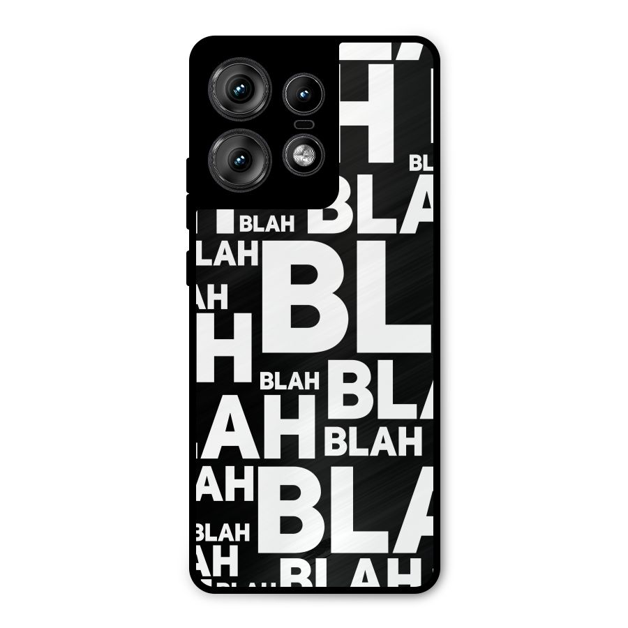 Blah Blah Pattern Metal Back Case for Motorola Edge 50 Pro