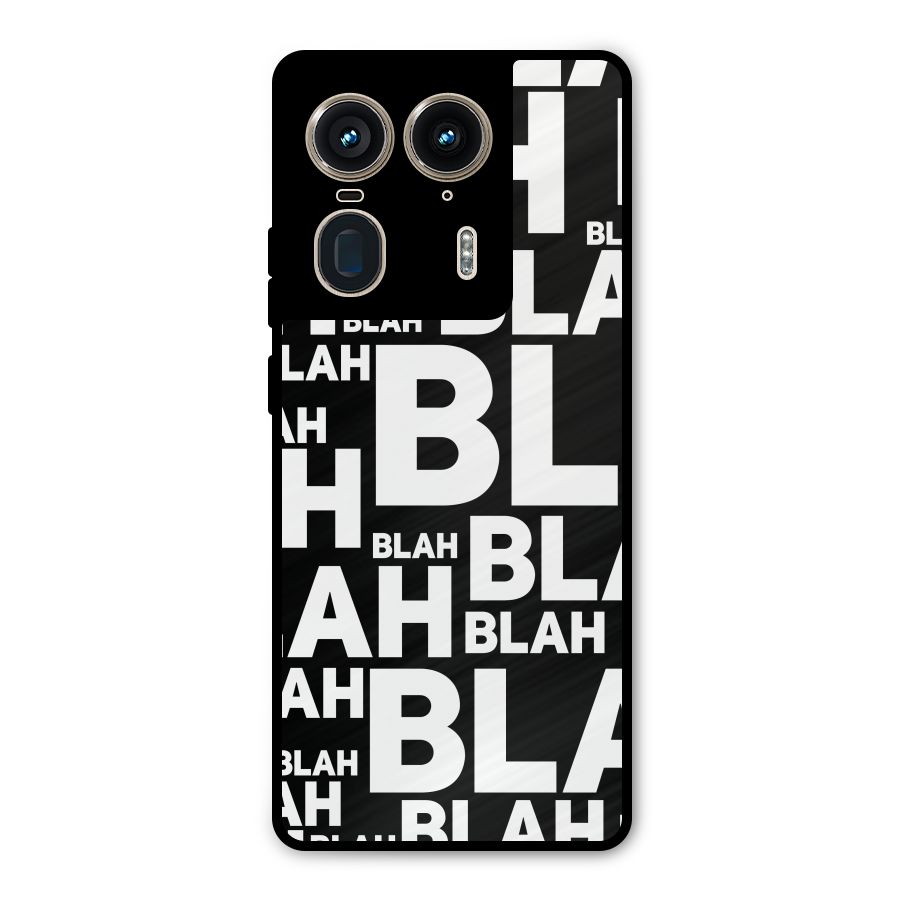 Blah Blah Pattern Metal Back Case for Motorola Edge 50 Ultra
