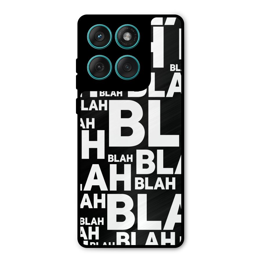 Blah Blah Pattern Metal Back Case for Motorola Edge 60