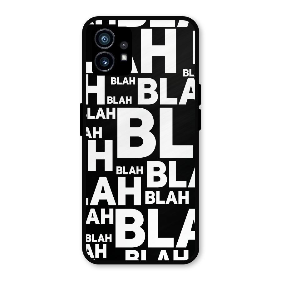 Blah Blah Pattern Metal Back Case for Nothing Phone 1