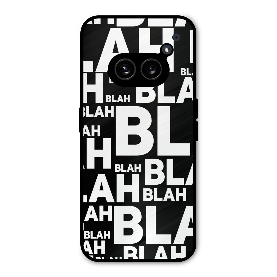 Blah Blah Pattern Metal Back Case for Nothing Phone 2a Plus