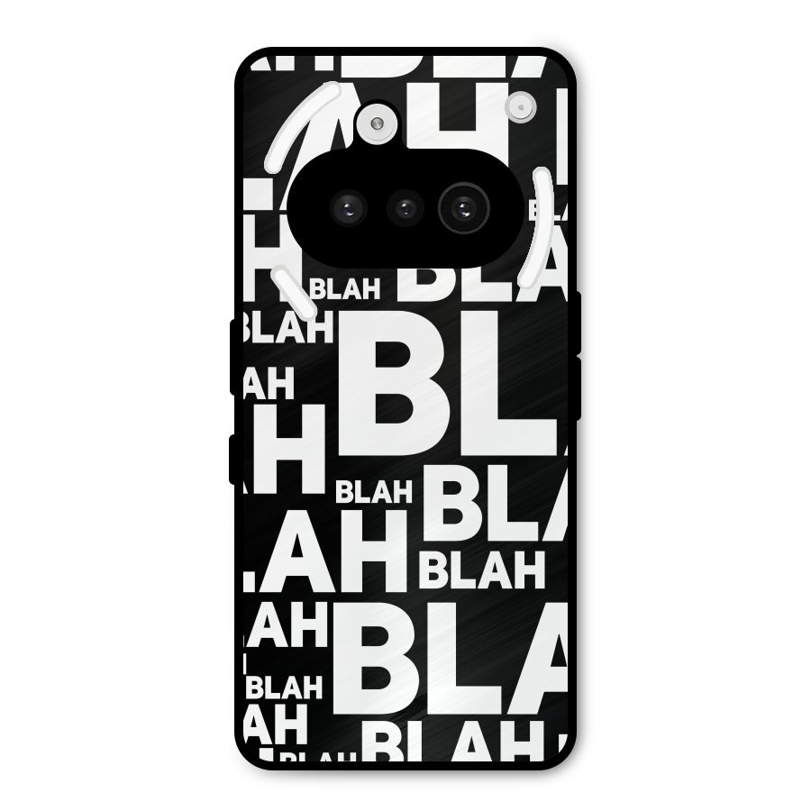 Blah Blah Pattern Metal Back Case for Nothing Phone 3a