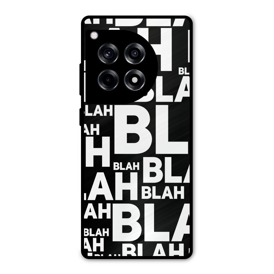 Blah Blah Pattern Metal Back Case for OnePlus 12R