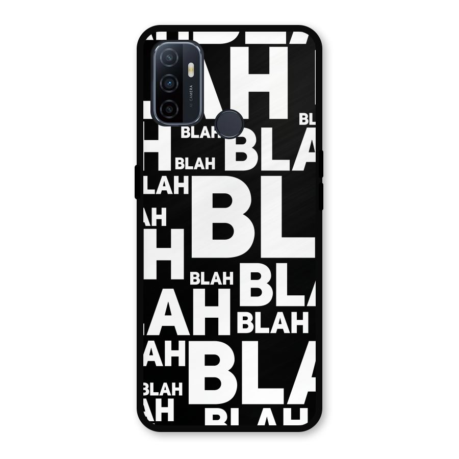 Blah Blah Pattern Metal Back Case for Oppo A53