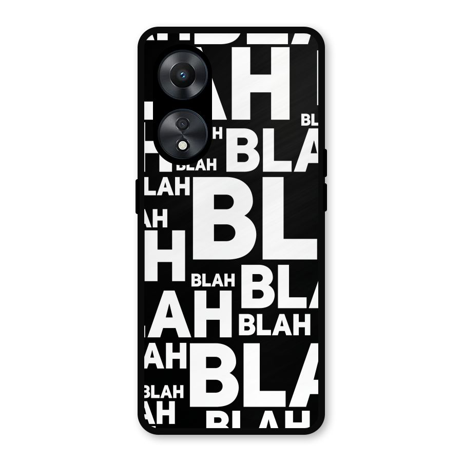 Blah Blah Pattern Metal Back Case for Oppo A78