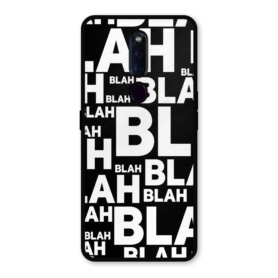 Blah Blah Pattern Metal Back Case for Oppo F11 Pro