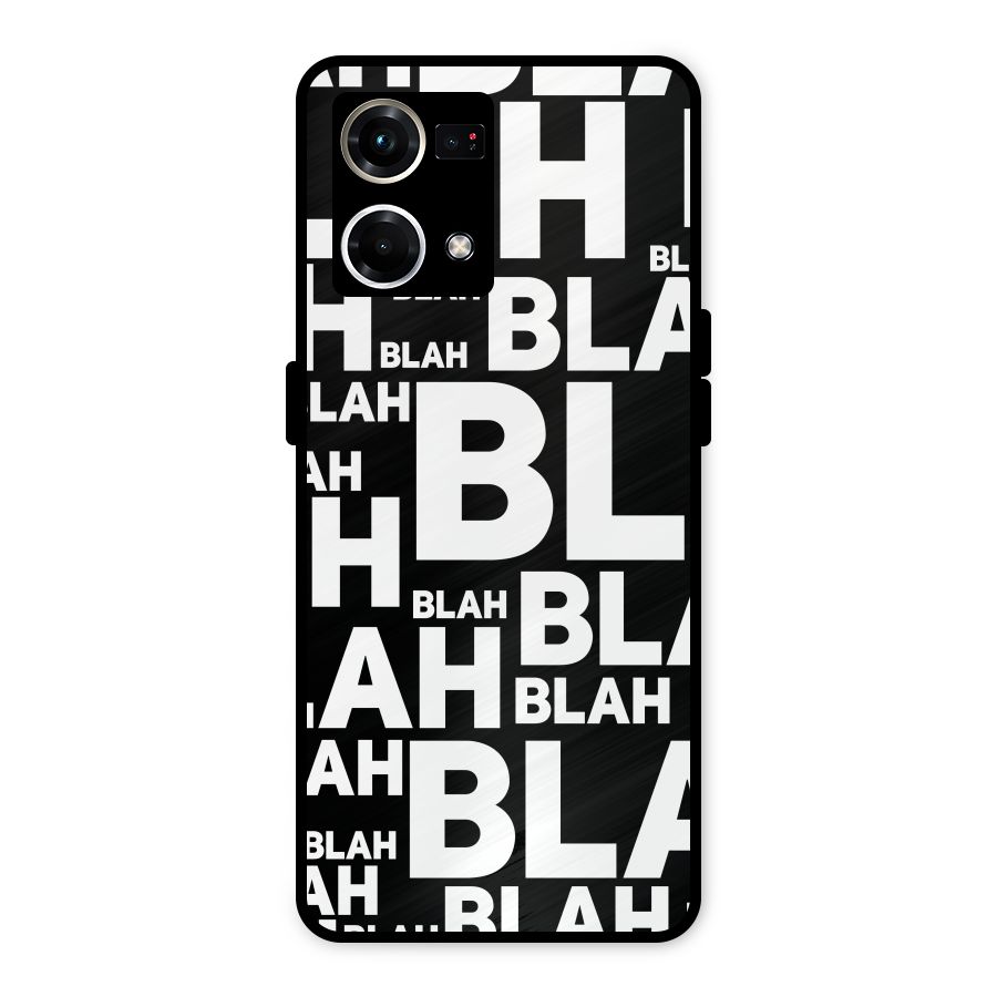 Blah Blah Pattern Metal Back Case for Oppo F21s Pro 4G