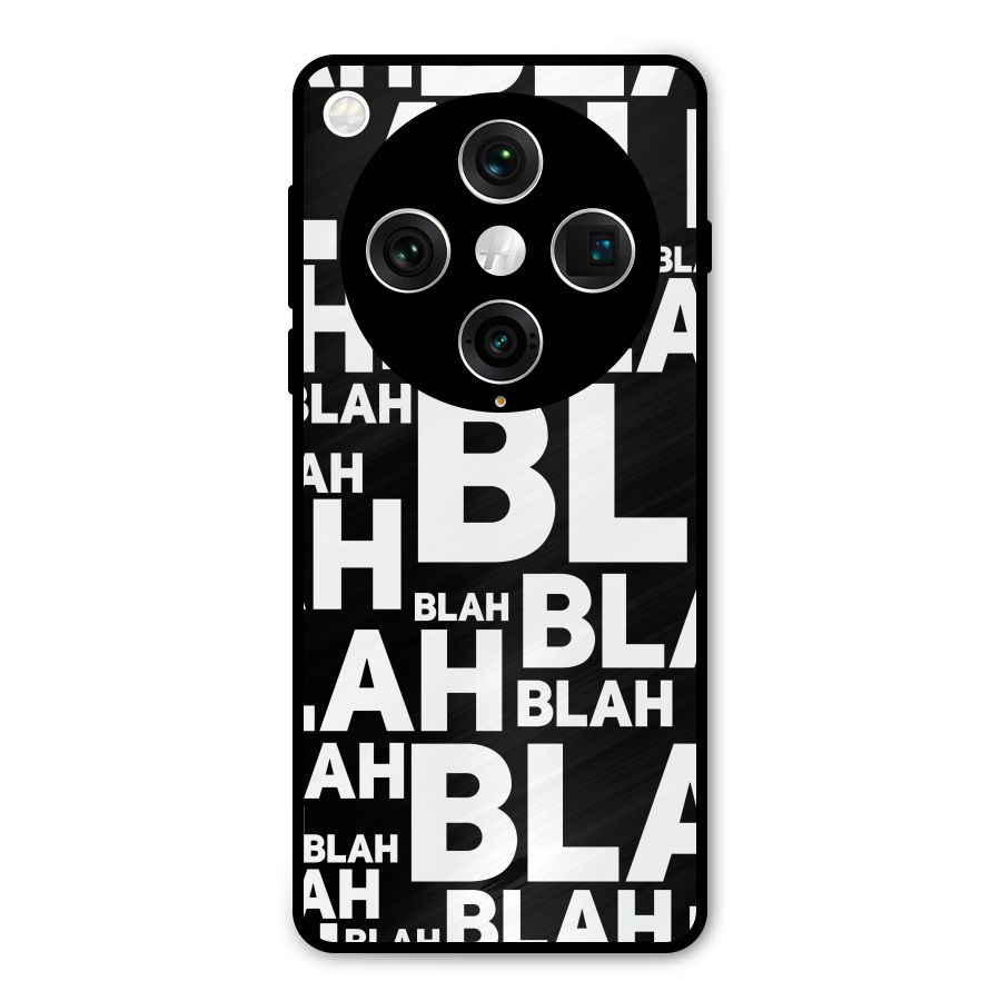 Blah Blah Pattern Metal Back Case for Oppo Find X8 Pro