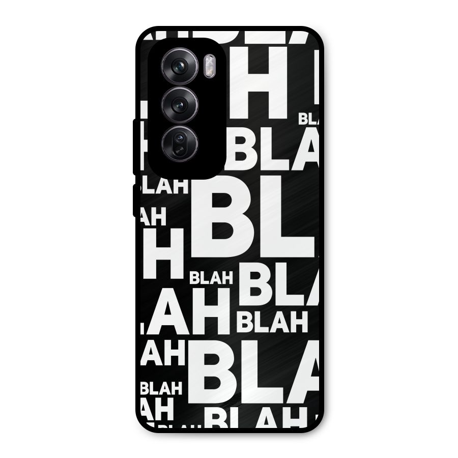 Blah Blah Pattern Metal Back Case for Oppo Reno12 Pro