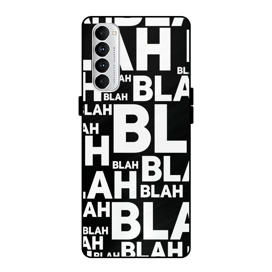 Blah Blah Pattern Metal Back Case for Oppo Reno4 Pro