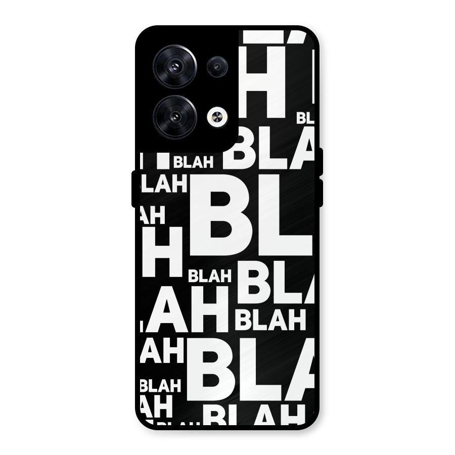 Blah Blah Pattern Metal Back Case for Oppo Reno8 5G