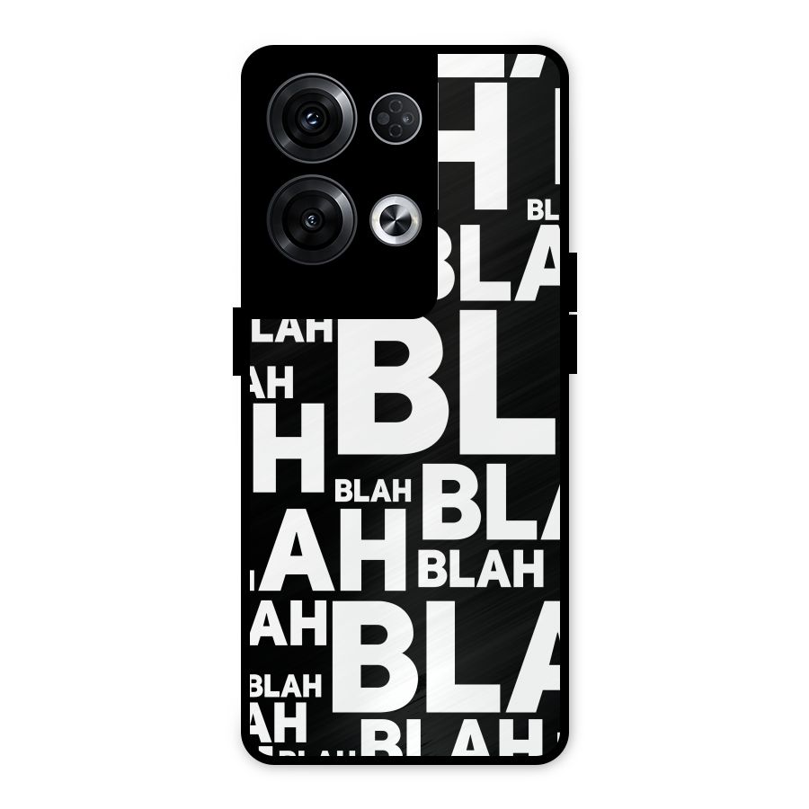 Blah Blah Pattern Metal Back Case for Oppo Reno8 Pro 5G