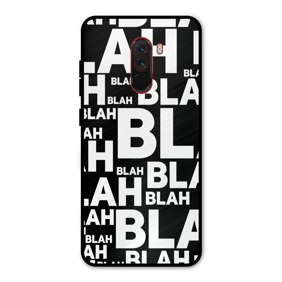 Blah Blah Pattern Metal Back Case for Poco F1