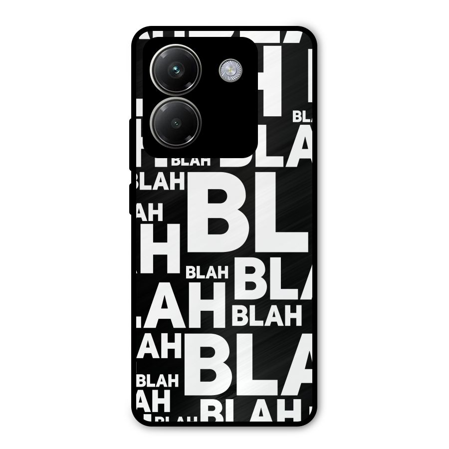 Blah Blah Pattern Metal Back Case for Poco M7 Pro 5G
