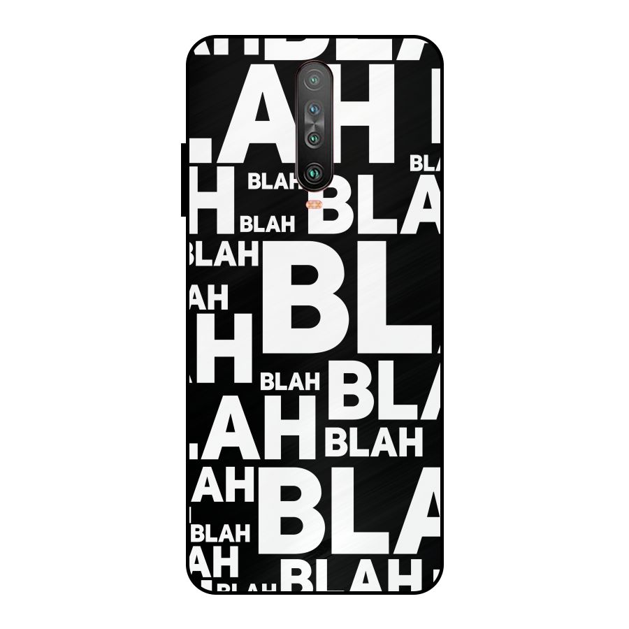 Blah Blah Pattern Metal Back Case for Poco X2