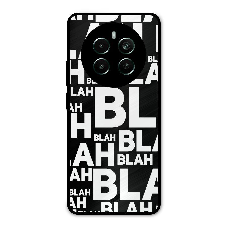 Blah Blah Pattern Metal Back Case for Realme 12 Pro Plus