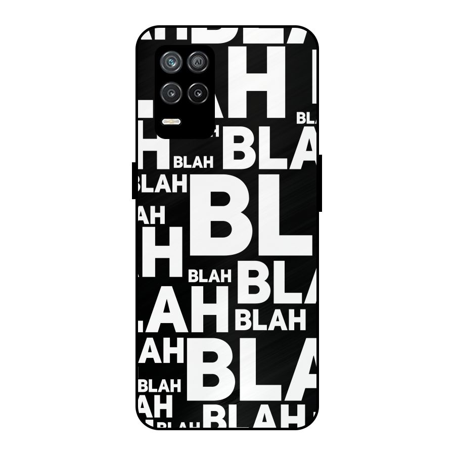 Blah Blah Pattern Metal Back Case for Realme 8s 5G