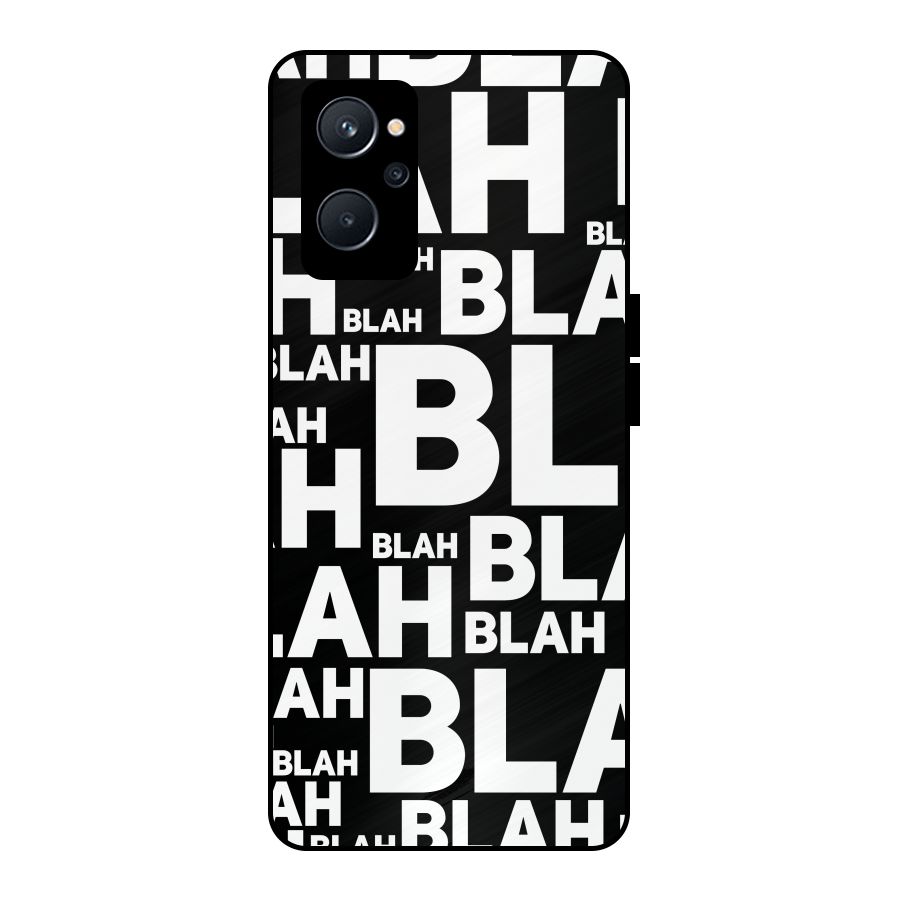 Blah Blah Pattern Metal Back Case for Realme 9i 5G