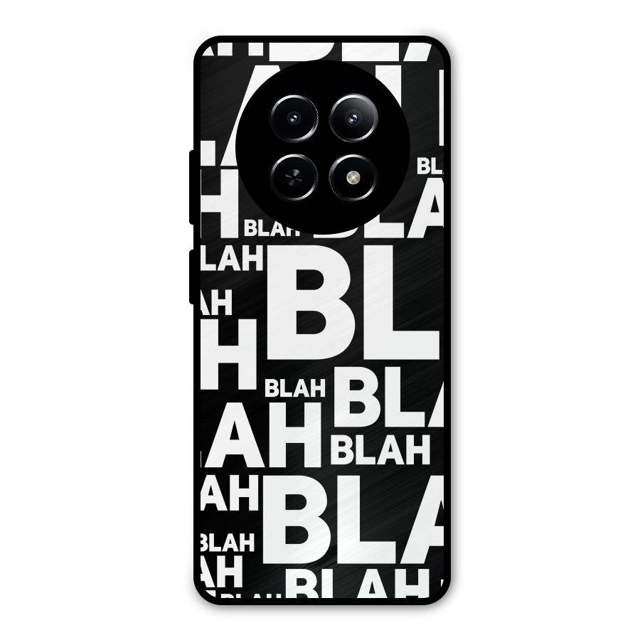 Blah Blah Pattern Metal Back Case for Realme Narzo 70x 5G