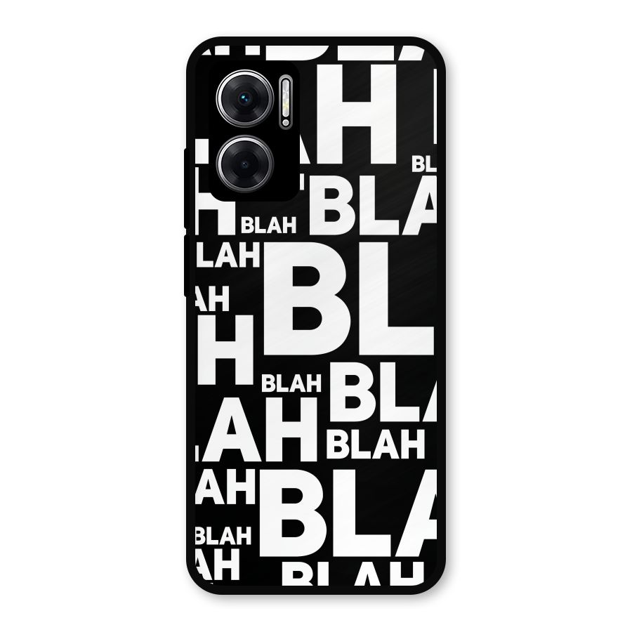Blah Blah Pattern Metal Back Case for Redmi 11 Prime 5G