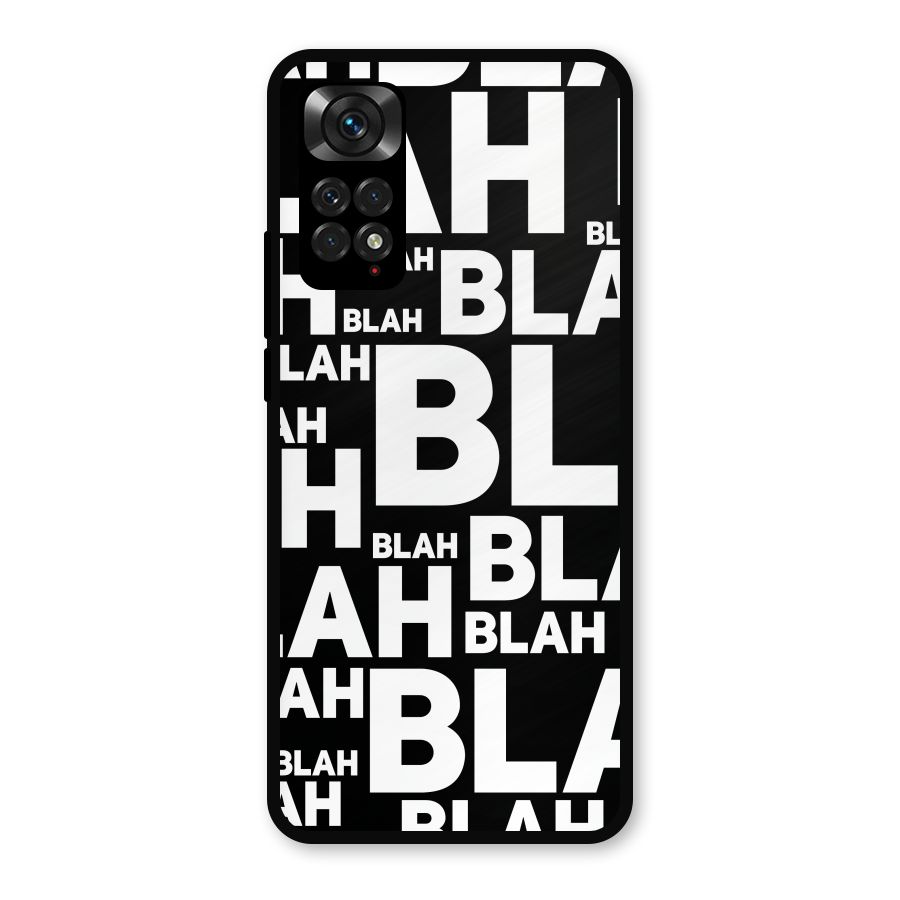 Blah Blah Pattern Metal Back Case for Redmi Note 11s