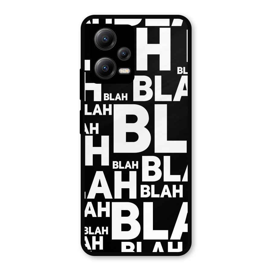 Blah Blah Pattern Metal Back Case for Redmi Note 12 5G