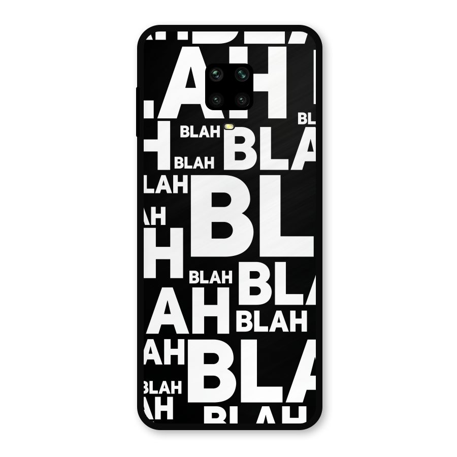 Blah Blah Pattern Metal Back Case for Redmi Note 9 Pro