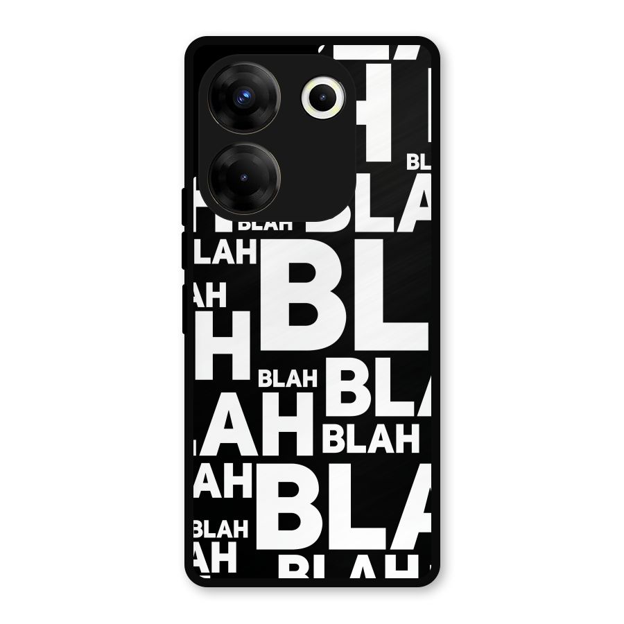 Blah Blah Pattern Metal Back Case for Tecno Camon 20 Pro